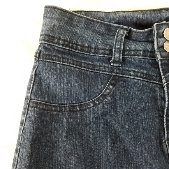 Rue 21 Jeans Juniors Size 1 Mid Rise Double Button Jegging Dark Wash Blue Denim - Picture 13 of 15